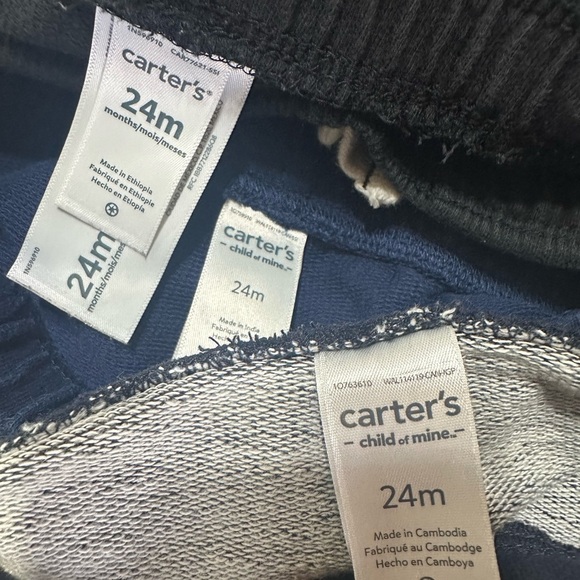 Carter’s Boys Basic Jogging Pants Bundle - Black & Navy Blue 24M - Picture 5 of 5